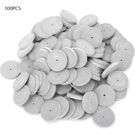 100pcs Dental Laboratory Burs Abrasive Grinding Polishing Rubber Wheel Tool (Grey Fine) (1/5)