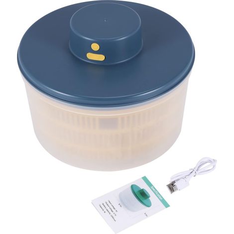 Essoreuse à Salade éLectrique - SèChe-LéGumes à Laitue, Rechargeable par USB, Essoreuse à Fruits de Laitue à SéChage avec Bol (1/5)