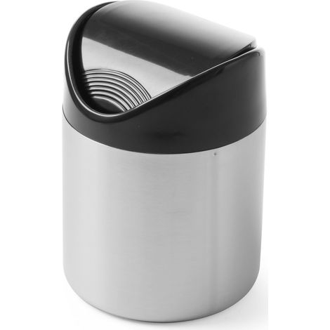 Poubelle de table, conteneur à déchets de table, couvercle à charnière, dia. Acier inoxydable 120 mm - Hendi 440704