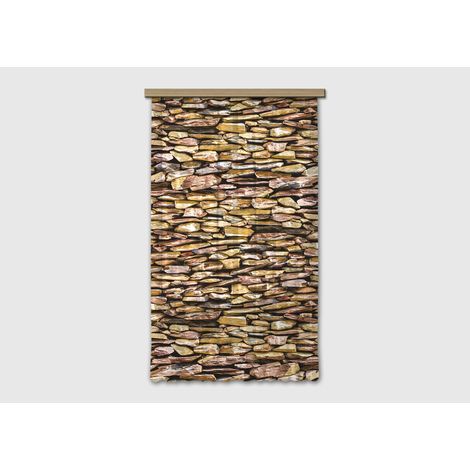 Voilage effet mur en pierre - 1 pièce - L 140 cm x H 245 cm (1/5)