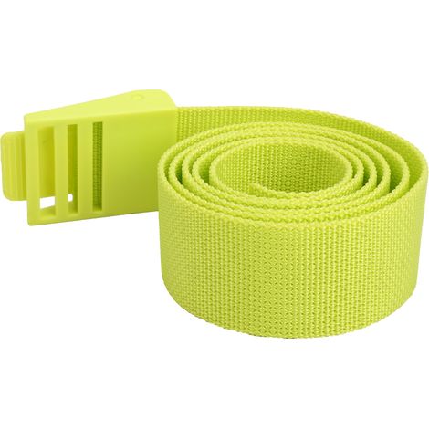 Ceinture de lestage plongée 150CM résistante, sangle nylon avec boucle plastique accessoire jaune vif (1/5)