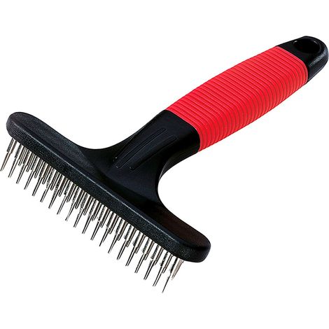 Ferplast GRO 5874 Pettine a rastrello con doppia fila di denti rotanti per cani dal pelo medio e lungo. Variante GRO 5874 - Misure: 11 x 3 x h 15.5 cm -