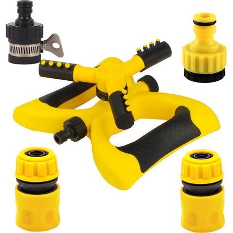 Arroseur de Jardin Rotatif 360° pour Pelouse, Système d'Irrigation Économe en Eau avec Raccord 1/2 Pouce