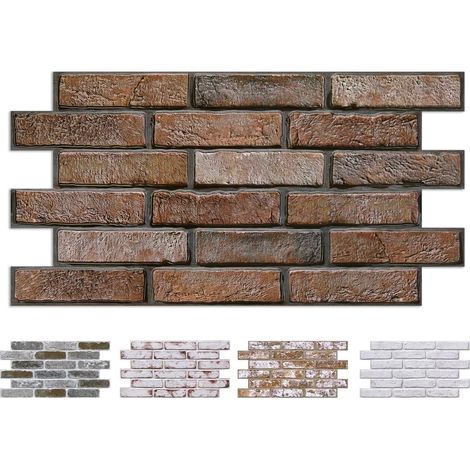 Panneaux Muraux 3D Adhesif Brique, Brun, 12 Pièces, Dalle PVC Adhesive Murale, Papier Peint 3D, Revêtement Mural 3D, 58 x 30 CM, Pour Salon, Chambre, Cuisine et Décoration Intérieure  Texture 3D réali (1/5)
