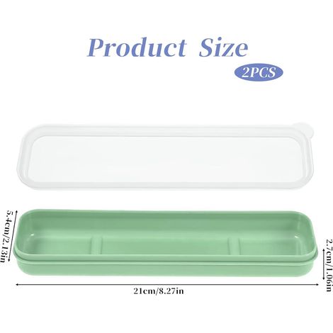 Set di 2 contenitori portatili da viaggio per posate, semplice porta posate da 20 cm con coperchio, porta posate pieghevole in plastica per il pranzo al sacco.