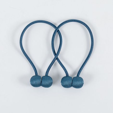 2er-Set magnetische Vorhang-Raffhalter – blaues Seil für Vorhänge geflochten mit starkem Magnet für Schlafzimmer, Wohnzimmer, Büro FLITI (1/4)