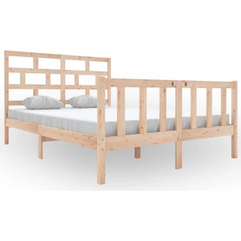 Maison Exclusive - Cadre de lit sans matelas bois massif 140x200 cm