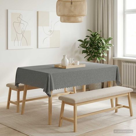 vidaXL Table Cloth Rectangular Light Grey 140 x 160 cm (1/5)