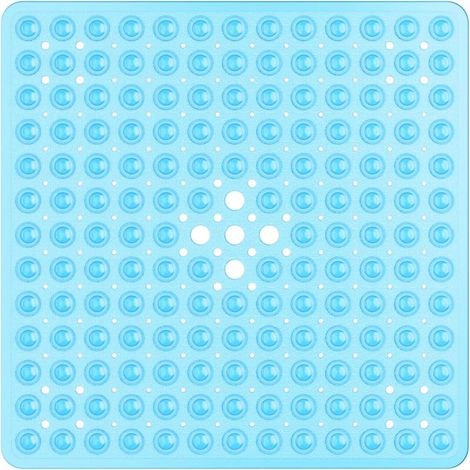 Tapis de douche carré antidérapant et anti-moisissure - 53 x 53 cm, avec ventouses et trous d'évacuation (1/5)