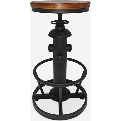 Barhocker verstellbar im Vintage-Stil mit Fußstütze Ziblo
