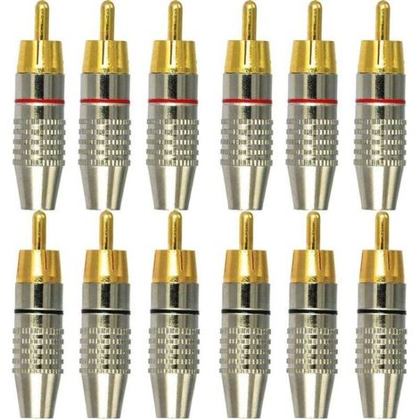 12Pcs RCA Connecteur male,Connecteurs Audio vidéo RCA,RCA Terminal connecteur Audio,RCA connecteur à sans soudure,Connecteurs RCA Plug Jack