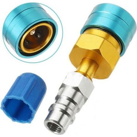 Raccord rapide R1234YF de qualité supérieure et de performance supérieure - Raccord de montage pour tuyau de charge AC de voiture R1234YF à R134A (1/4)