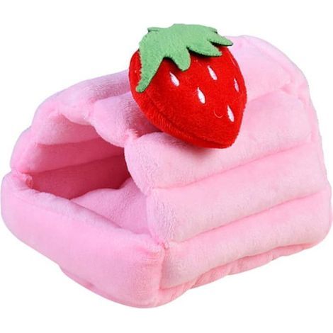 Cozy Cotton Nest Bed for Hamster, Adorable Strawberry Design