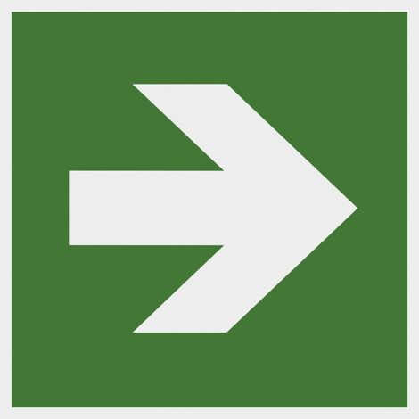 Metafranc Hinweisschild Pfeil gerade 150 x 150 mm nachtleuchtend Warnschilder