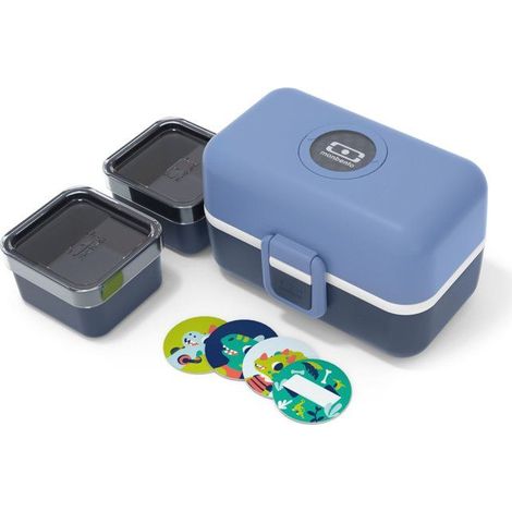 Boîte à lunch pour enfants - MONBENTO - 3 compartiments - Sans BPA - Bleu Trésor Infini MB (1/5)