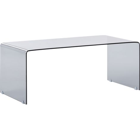 Mesa de centro moderna minimalista rectangular de vidrio semitransparente negro Kendall (1/5)