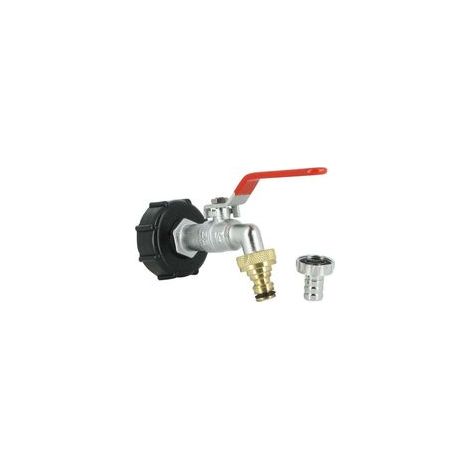 Robinet de Cuve en Laiton Chromé 3/4, Raccord 15 mm avec Nez 20x27 (1/4)