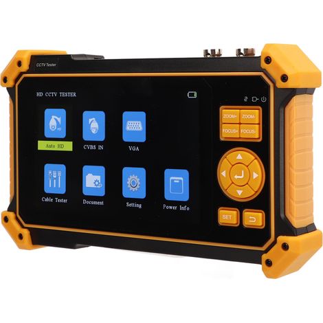 Écran de test vidéo 5 pouces pour caméra CCTV, moniteur coaxial AHD CVI TVI SDI, entrée VGA et HDMI, alimentation 100-240V avec prise UE, outil de diagnostic de surveillance HD (1/5)