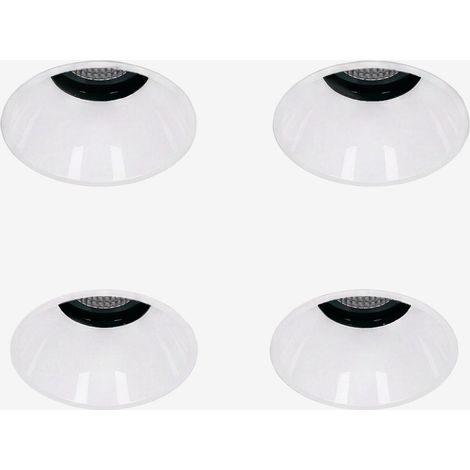 Pack de 4 downlights LED empotrables sin marcos trimless redondos Ø3,6 cm en aluminio Luisiana SKLUM        (1/5)