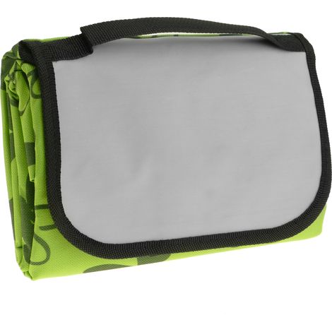 PrimeMatik - Couverture de pique-nique 150 x 130 cm imprimé vert avec fleurs (1/5)