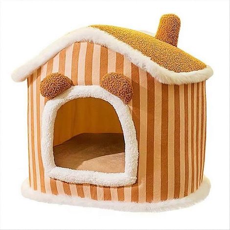 Warme, höhlenförmige Katzenhütte, Hundehütte, gemütliches Katzennest im Winter, Welpenversteck, niedliches und weiches Katzenhaus für den Winter, PetHouse (1/5)
