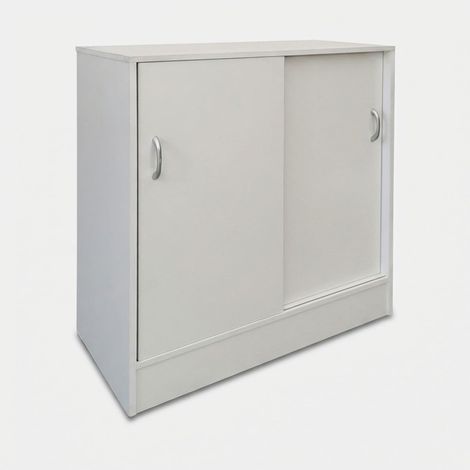 Vielseitiger Schrank aus Spanplatte mit Schiebetüren 60x30x71 Korex - Weiß