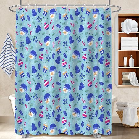 Rideau de douche tissu polyester 180x180 avec motif protection douche pour ambiance spa à domicile (1/5)