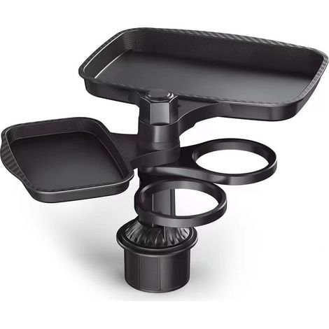 Ahlsen Bandeja portavasos para automóvil - Expansor de tazas para automóvil - Bandeja giratoria 4 en 1 - Bandeja de comida de viaje ajustable - Expansor de soporte para automóvil multifuncional - Rota (1/5)