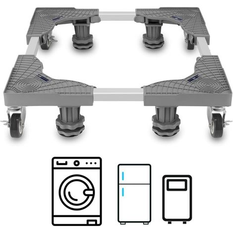 Verstellbarer Mini-Waschmaschinen-Kühlschrankständer mit 4 feststellbaren Schwenkrädern, universelle mobile Basis für Trockner und Kühlschrank (1/4)