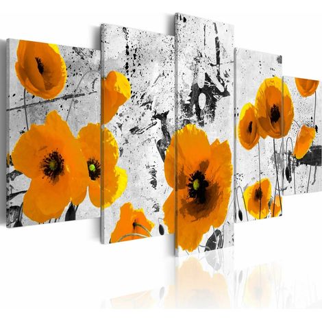Tableau coquelicots de couleur royale - 200 x 100 cm (1/4)