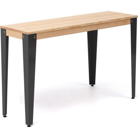 Consola Lunds 120x40x75cm Negra en madera maciza acabado natural estilo nórdico industrial Box Furniture (1/5)