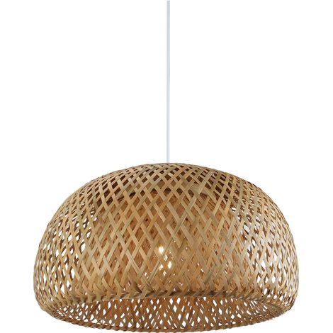 Lámpara colgante mimbre bambú Ø38cm blanca E27 (1/5)