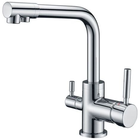 Crediri 3-Wege-Küchenarmatur, Trinkwasserarmatur, Wasserfilteranschluss, Küchenarmatur, Spültischarmatur, 3-in-1-Küchenmischbatterie