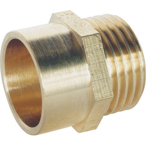 Raccord laiton droit à souder - Mâle 15/21 - Tube cuivre Ø18 - Sachet 2 pièces
