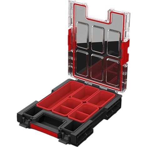 Qbrick System ONE Organiser M impilabile 365 x 265 x 77 mm 2,5 l IP 66 con 5 intarsi