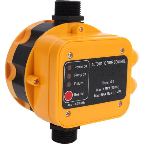 Contrôleur de pompe à eau 0-10 bar, protection contre la marche à sec, interrupteur automatique avec manomètre pour pompes de jardin submersibles de puits peu profonds (1/5)