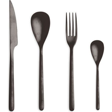 Comas Canada set 24 posate Inox PVD nero vintage professionale