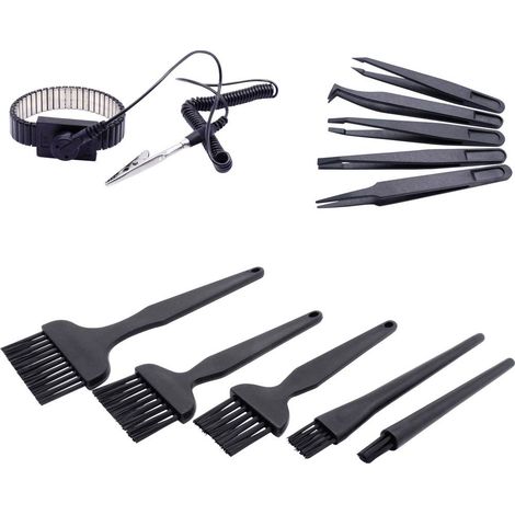 Quadrios Cinturino da polso ESD Nero Connettore a pressione 10 mm