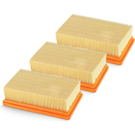3er-Pack Ersatz-Flachplisseefilter für Kärcher Nass-Trockensauger MV4, MV5, MV6, WD4, WD5, WD6, WD4P, WD5P, WD6P – Ersetzt 2863-005.0 (1/5)