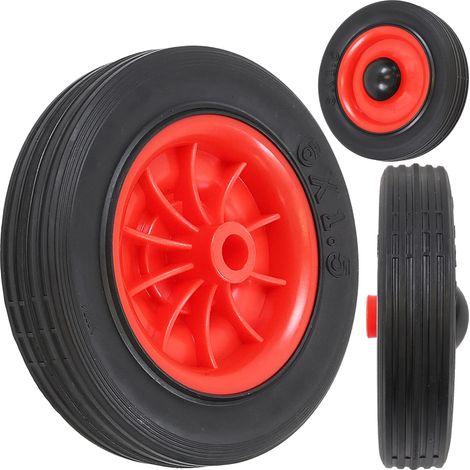 Rasenmäherrad Wagenrad 15cm 6" pour coupe-bordures avec roulement 12,7mm Roue en caoutchouc universelle (1/5)