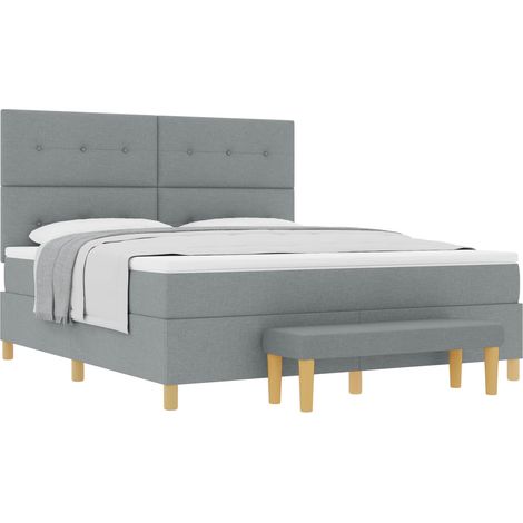 Maison Exclusive - Letto a molle con testiera Grigio chiaro 200 x 180 cm Tessuto (1/5)