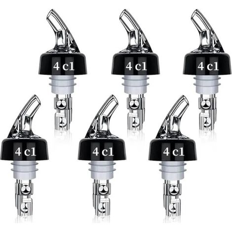 Becs à Liqueur,6pcs 4cl Bec verseur alcool Auto-Pour Bec verseur alcool Auto-Pour doseur à Alcool pour Vin, l'alcool,Cocktails (1/4)