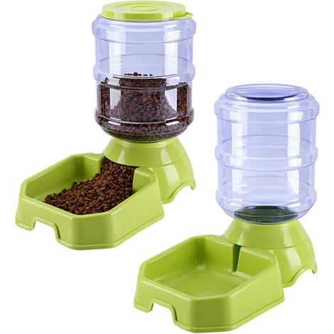 2 Distributeur eau et nourriture, grande capacité 3,8L, silicone alimentaire, pour chat et chien (1/5)