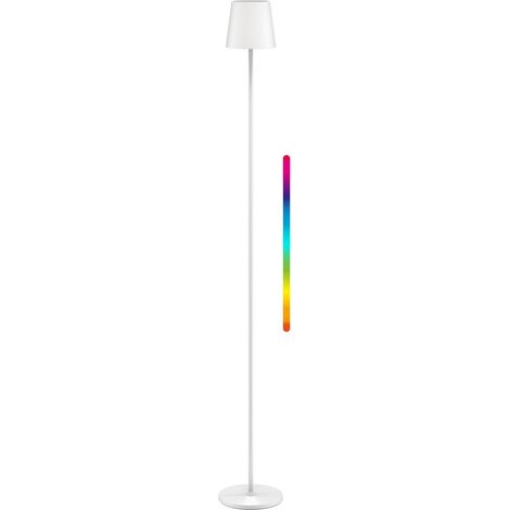 Lámpara de pie led inalámbrica, tamaño xl, 122 cm, rgbw, blanco, con control táctil, 5 w, 260 lm, numerosos colores de luz rgb, blanco cálido (3000 k), ip44, regulable de forma continua. (1/5)