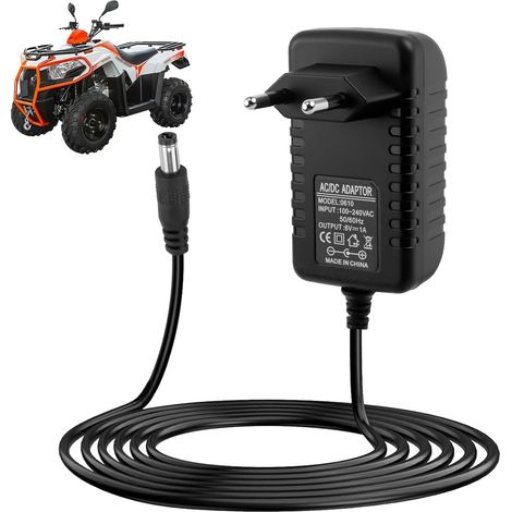 12V Chargeur Voiture Électrique Enfant, 12V 1A Chargeur de Batterie pour Enfants SUV ATV Moto Quad Electrique Jouets de Voitures à Enfourcher Electric Ride-Ons Accessoires Connecteur 5,5 x 2,5 mm (1/5)