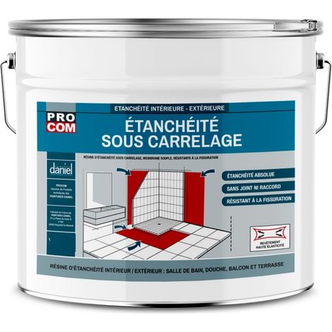 Procom – Imperméabilisant sous carrelage 10L – Résine d'étanchéité pour douche et pièces humides – Ultra-résistant et facile à appliquer