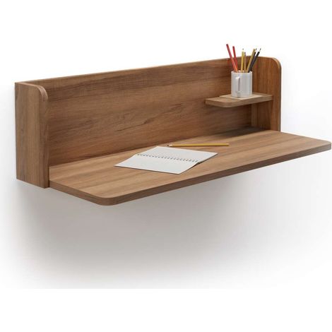 Mesa estudio para colgar Mod-Roman acabado nogal, 35 x 90 x 25 cm (fondo x ancho x alto) (1/3)