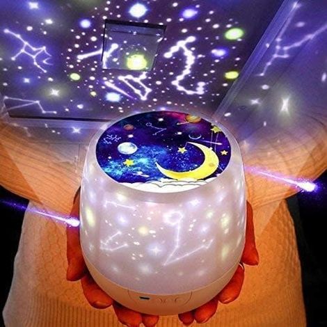 Veilleuse pour enfants, projecteur d'étoiles multifonctionnel, cadeau d'anniversaire ou de Noël pour garçons et filles.