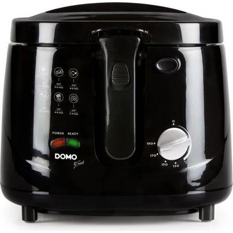 Friteuse Electrique  classique - DOMO DO461FR - 2.5L - Noir - Thermostat réglable - Cool Touch