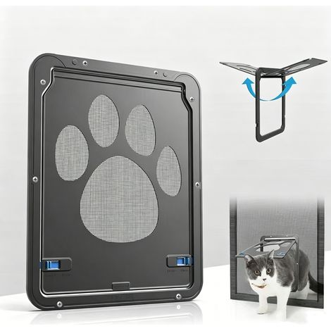 Chatiere pour Moustiquaire Facile à Installer La Liberté de Chat Verrouillable Moustiquaire de Porte pour Petit/Moyen Chat/Chien (1/4)